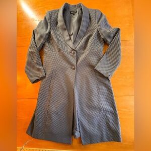 John Meyer Collection 16 silver grey checkered long line tunic jacket